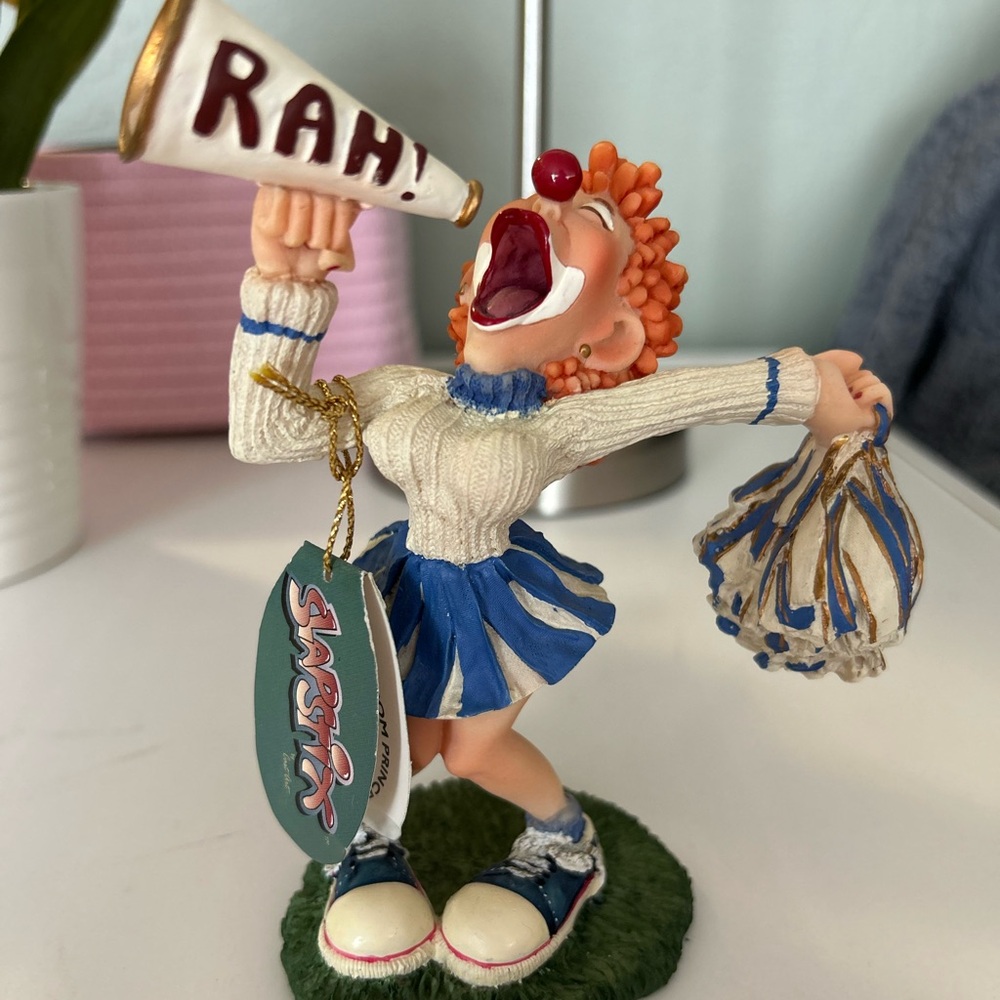 Slapstix Clown Cheerleader Figurine with Megaphone